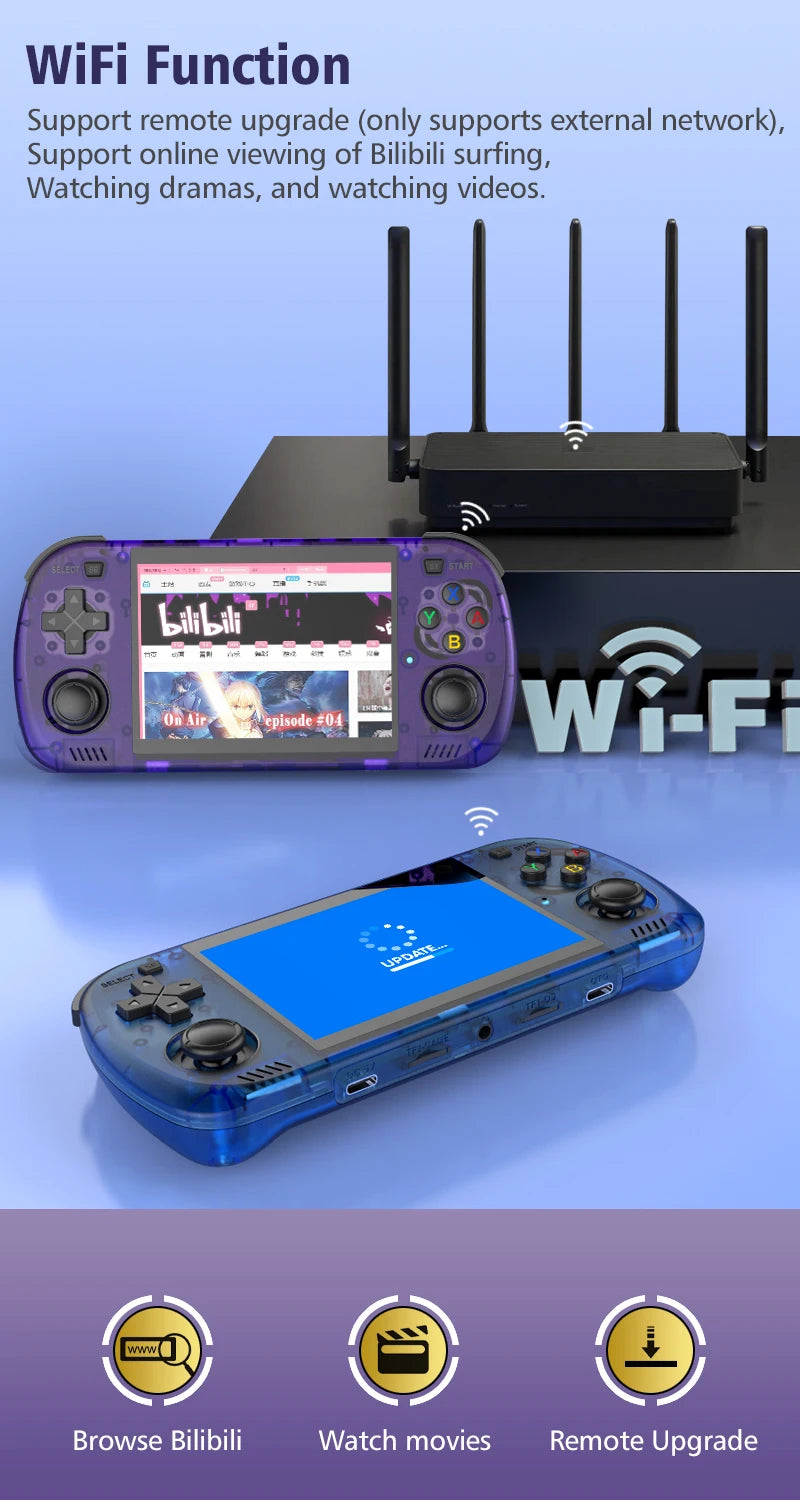 Retro Portable Gaming Console R36H PRO MAX Features a 64-bit Linux system and a 4.2-inch IPS display. This portable handheld vid