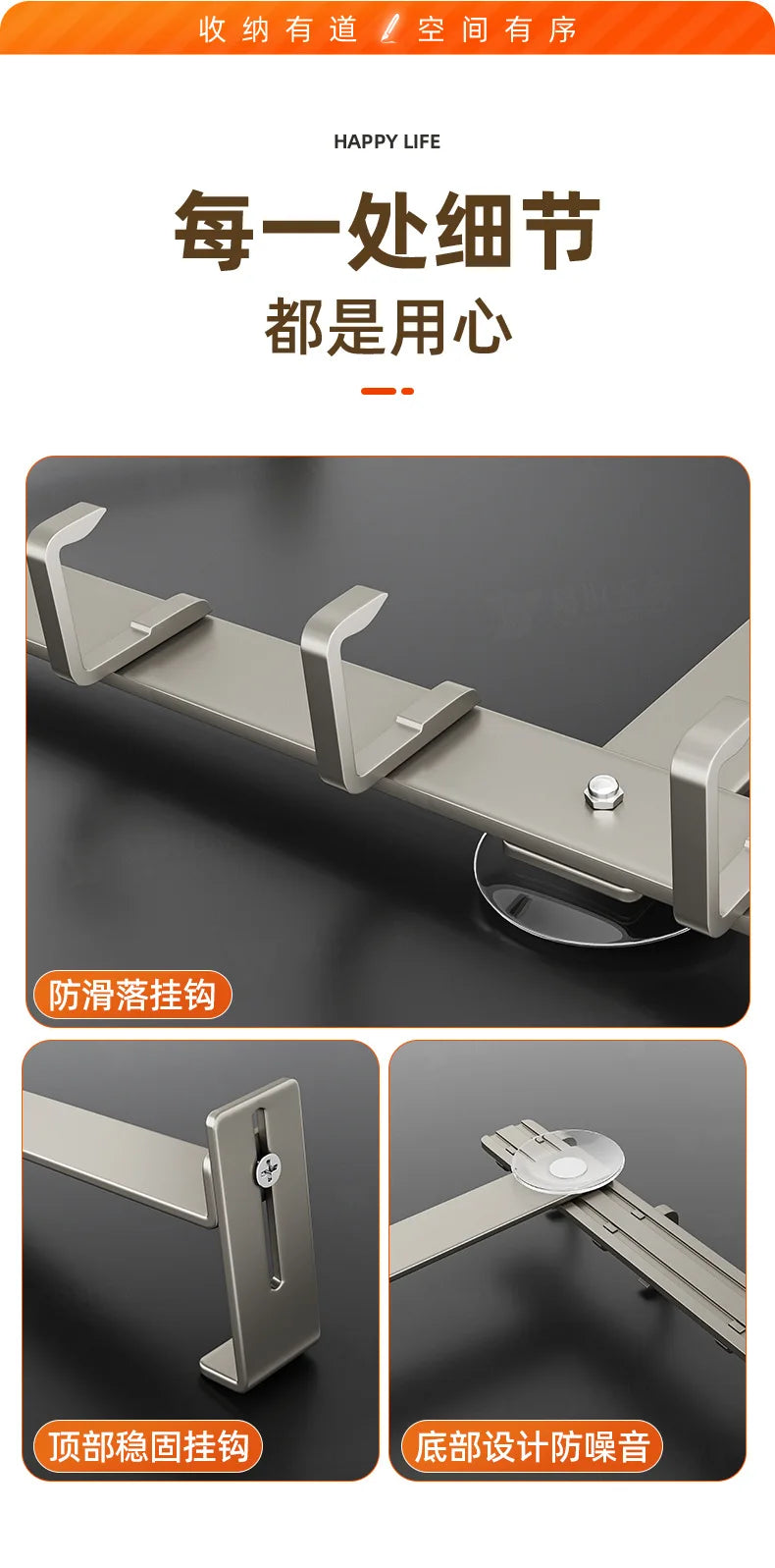 Luxury Non-Perforated Coat Hook - Heavy Duty Bathroom & Door Hanger, No Drill Wall Hook for Towels/Robes, Space-Saving Design