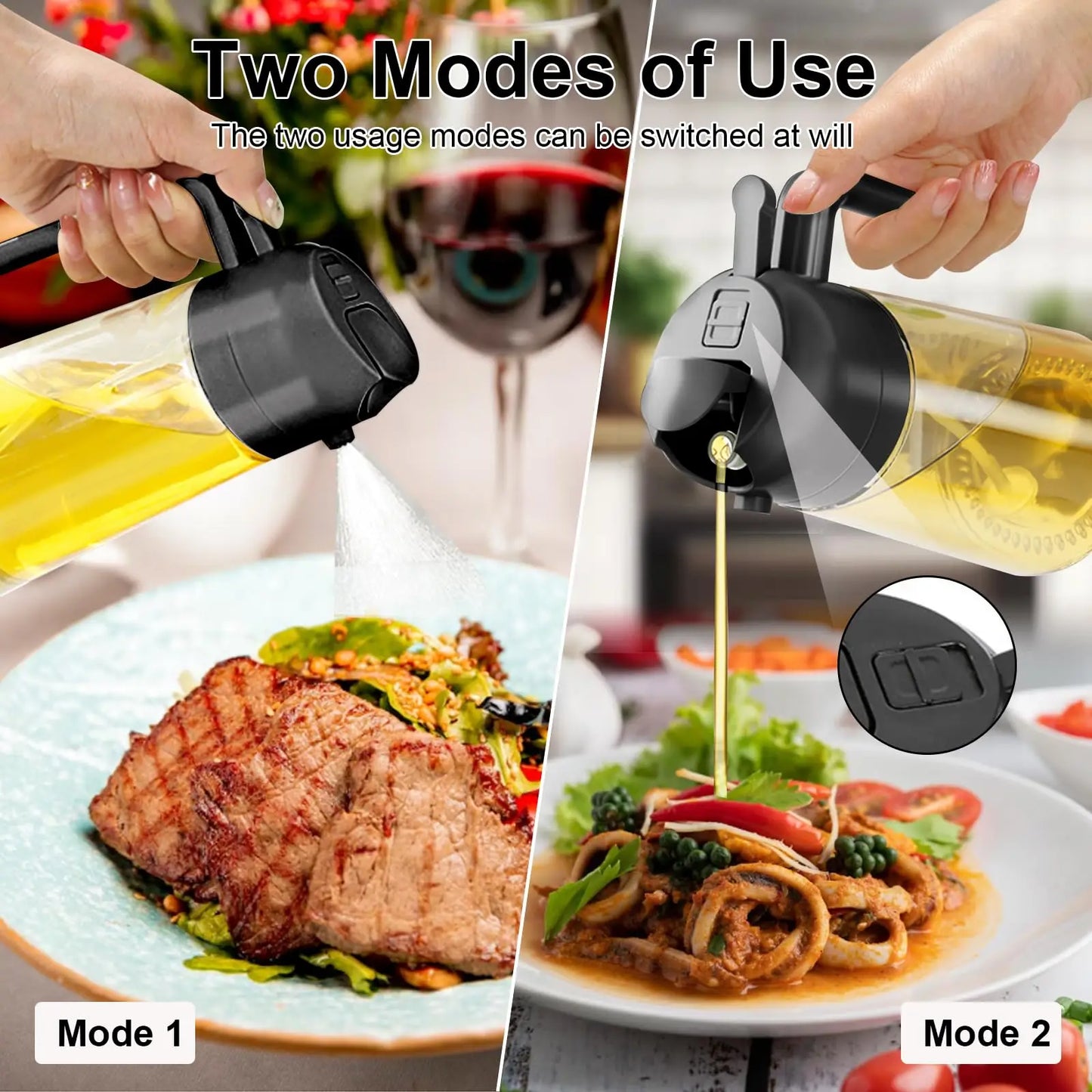 200/300/500ML Pneumatic Spray Bottle Fitness Barbecue Spray Oil Dispenser Kitchen Oil Spray Bottle Cooking Olive Oil Sprayer