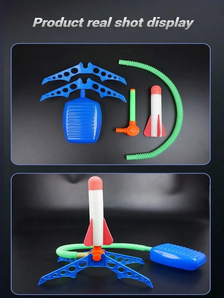 Kids' Rocket Pedal Launcher, Outdoor Rocket Flying Toy, Children's Jumping Sports Toy (Separate Accessory Packs for Purchase)