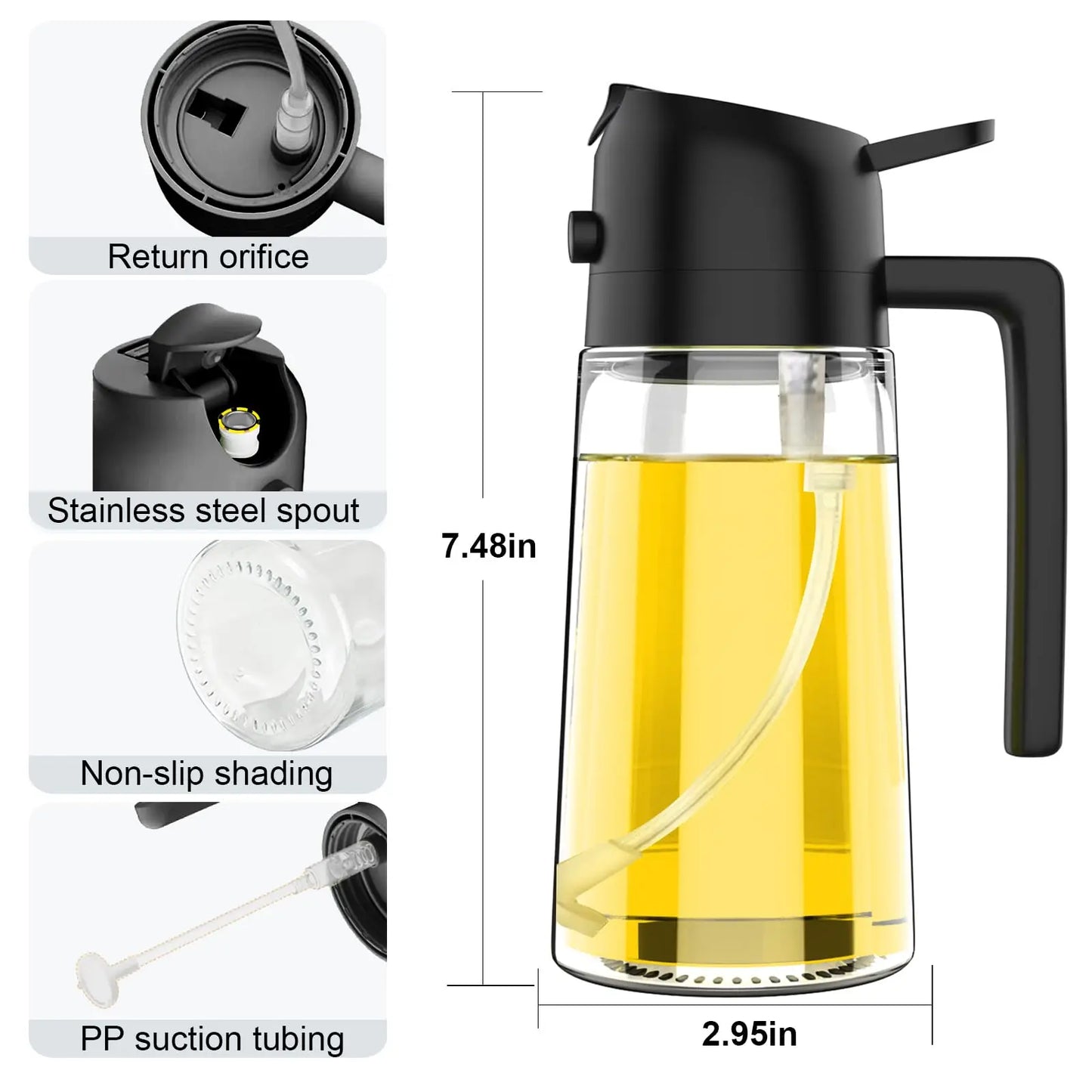 200/300/500ML Pneumatic Spray Bottle Fitness Barbecue Spray Oil Dispenser Kitchen Oil Spray Bottle Cooking Olive Oil Sprayer