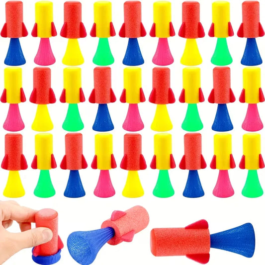 10/20Pcs Rocket Launcher Toys Compress Jumping Rocket Kids Birthday Party Favors Pinata Easter Basket Fillers Classroom Prizes