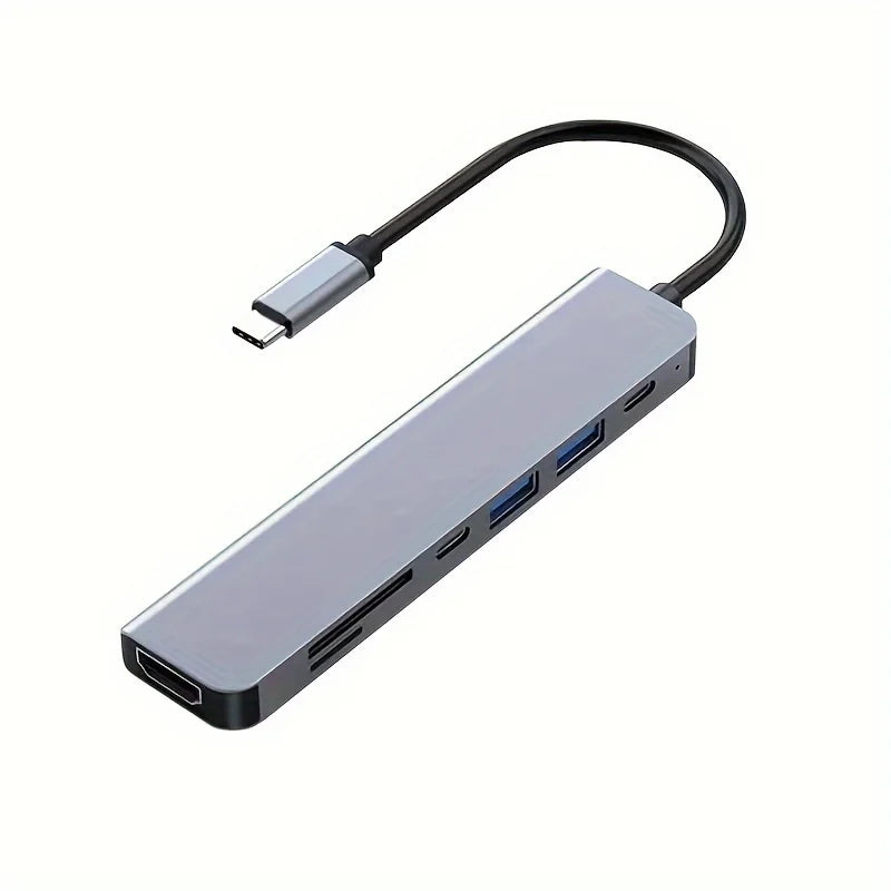 High-Speed 7-in-1 USB-C Hub: Multi-Device Dock with PD Charging for Laptops & Macbooks