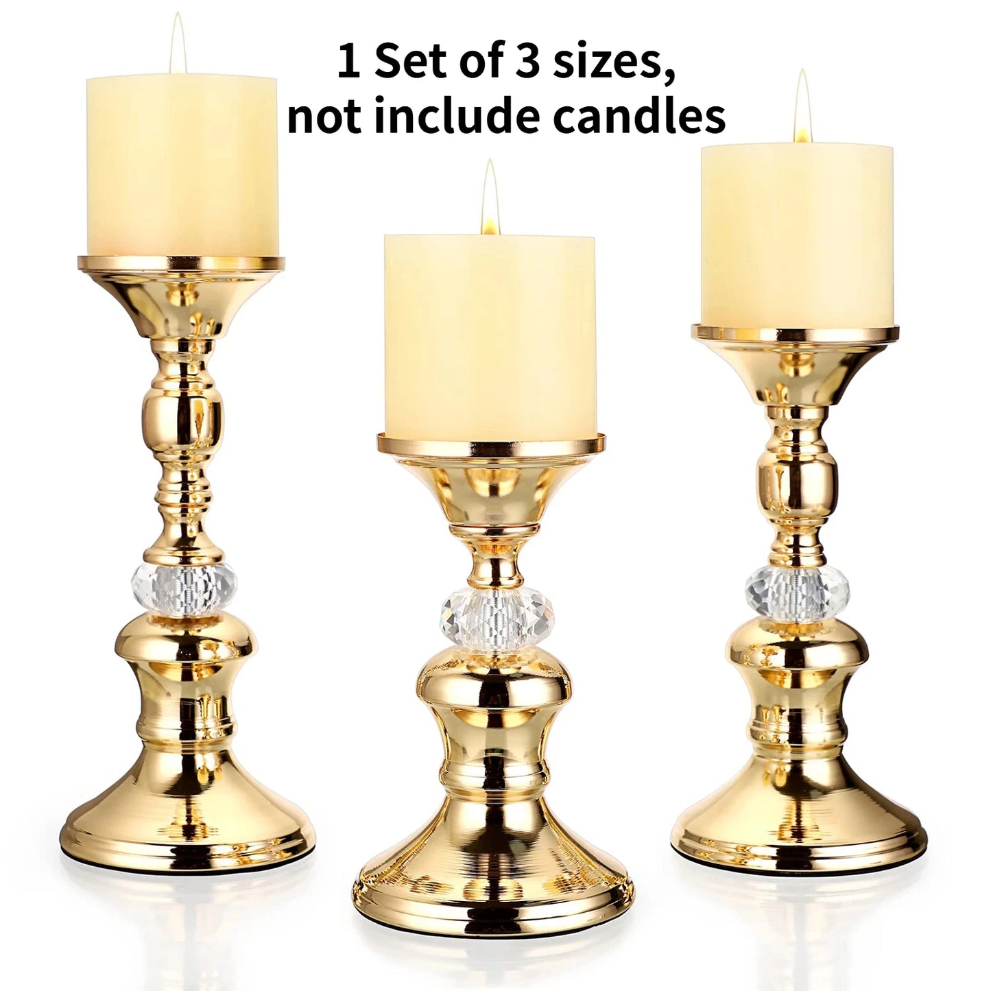 Gold Metal Pillar Candlestick Holders Vintage Pillar Candle Holders Elegant Metal Crystal Pillar Candle Stands candl stickholder