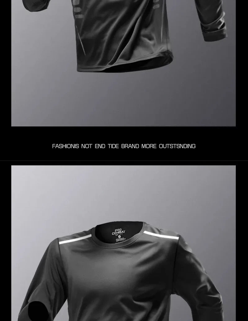 Men's Running Quick-drying Clothes Long Sleeve Running Training Fitness Morning Sports Cycling Mountaineering Men Clothes Tops