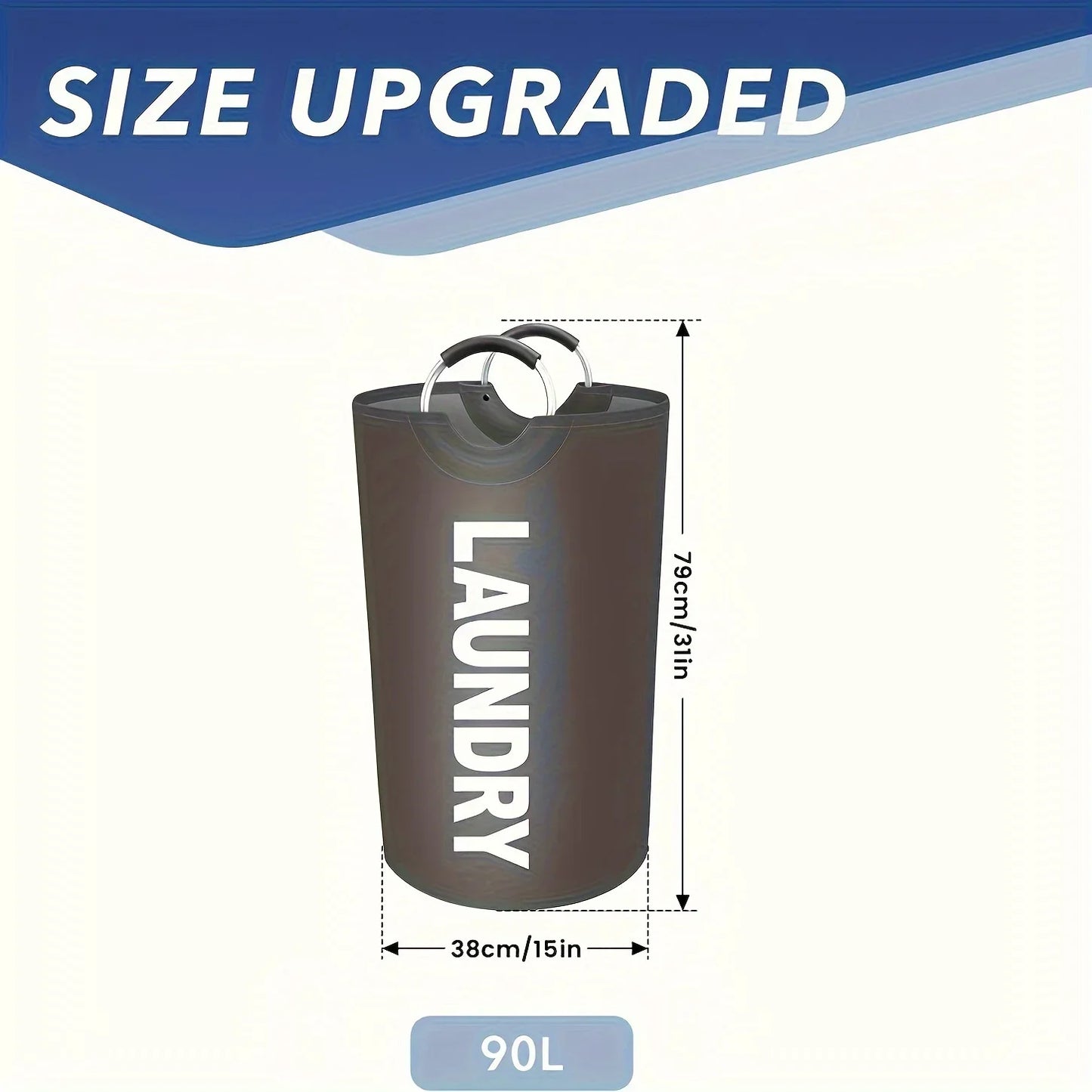 Extra-Large Waterproof Laundry Basket with Padded Handle - Foldable, Multi-Purpose Storage for Bathroom, Laundry Room, Balcony