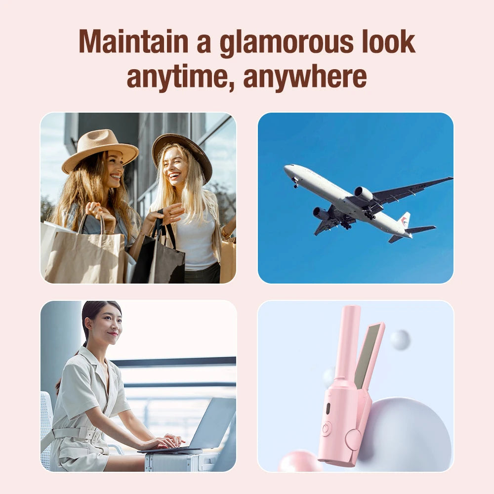 Multifunctional Hair Straightener Must-have Portable Small Curling Machine Splint Cuticle Protecting Damage Reducing USB Plug