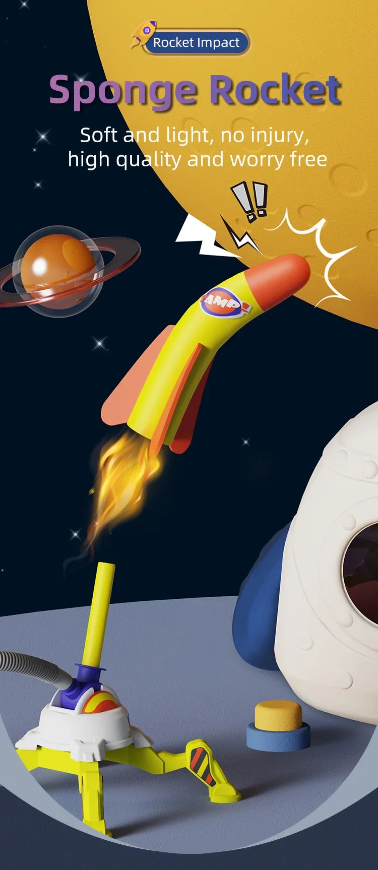 Kid Air Rocket Foot Pump Launcher Toys Sport Game Jump Stomp Outdoor Child Play Set Toy Pressed Rocket Launchers Pedal Games Toy