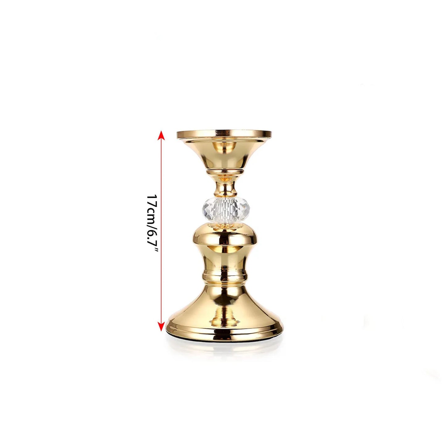 Gold Metal Pillar Candlestick Holders Vintage Pillar Candle Holders Elegant Metal Crystal Pillar Candle Stands