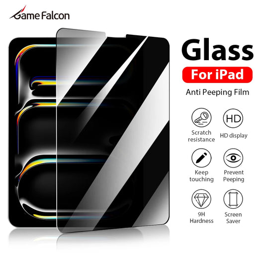 Tempered Glass For iPad Pro 13 12.9 11th M4 M5 A16 10 9 9th 10th Generation Air 11 M2 M3 5 4 Mini 6 7 Privacy Screen Protector