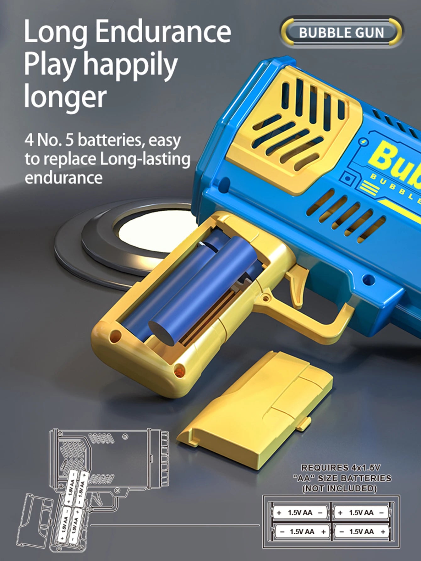 One Pack Of Children's 40 Holes Rocket Launcher Handheld Portable Electric Automatic Bubble Gun LED Light For Boys And Girls