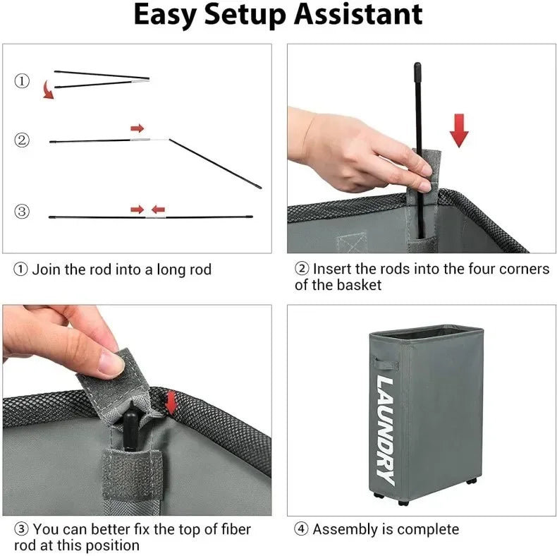 1/2/3Pcs Dirty Laundry Basket with Wheels Foldable Laundry Basket Household Clothes Organiser Yoga Mat Equipment Storage Basket