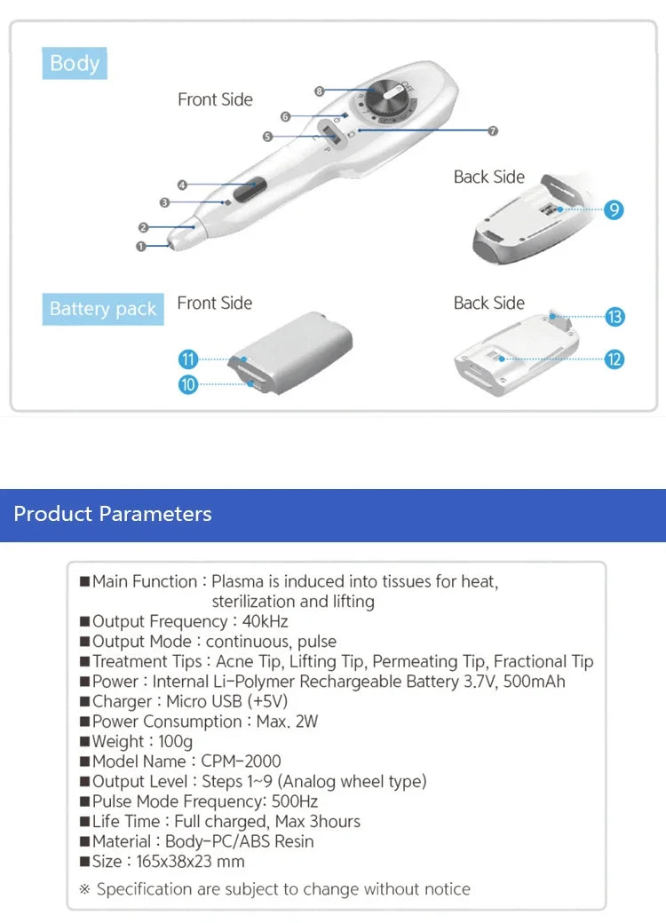 Professional Eyelid Lifting Plasma Pen Beauty Skin Care Device Fibroblast Plasma Pen
