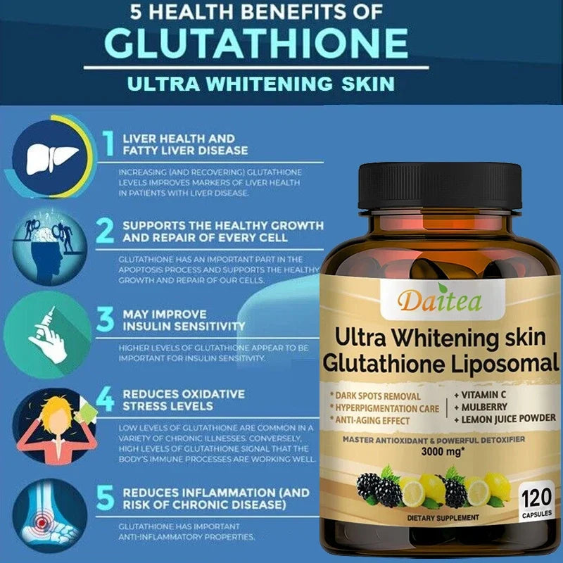Collagen Glutathione Capsules - Powerful Antioxidants That Help Immune Function, Skin Health, Beauty, Youthfulness and Repair
