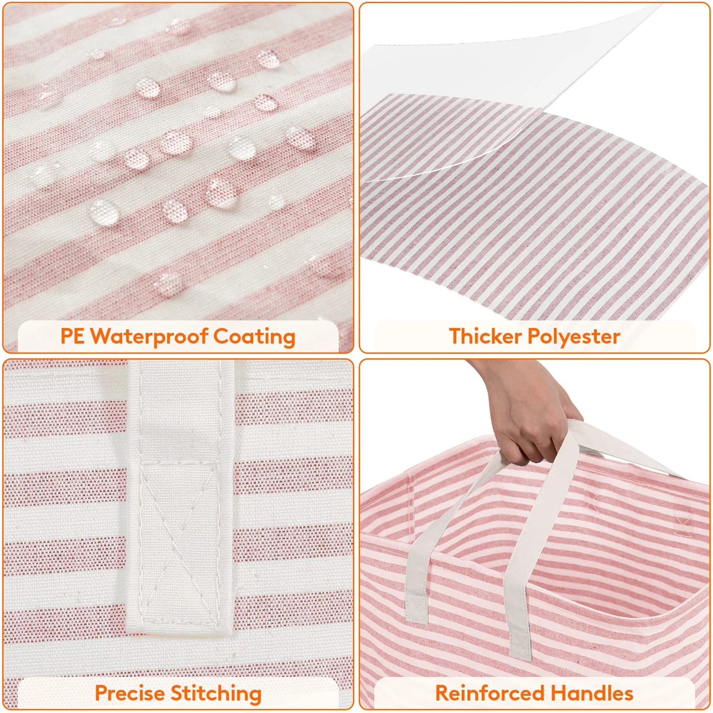 75L Large Collapsible Laundry Baskets with Handle Household Clothes Storage Basket Dirty Laundry Toys Storage Organization