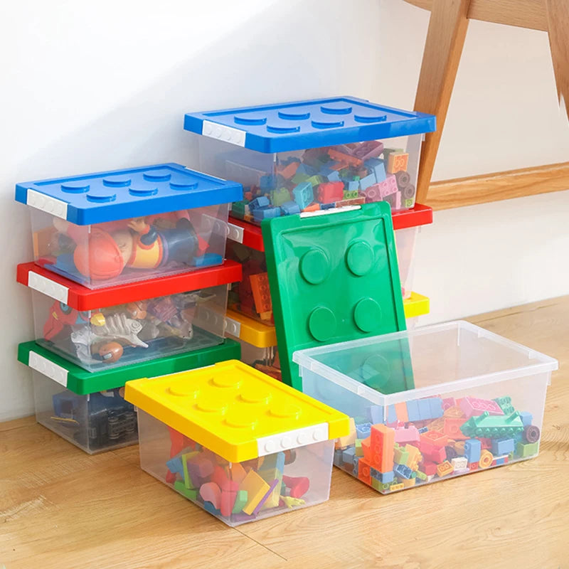 Kids Building Block Storage Box Toys Organizer Stackable Block Case Container Books Stationary Holder Sundries Snack Container