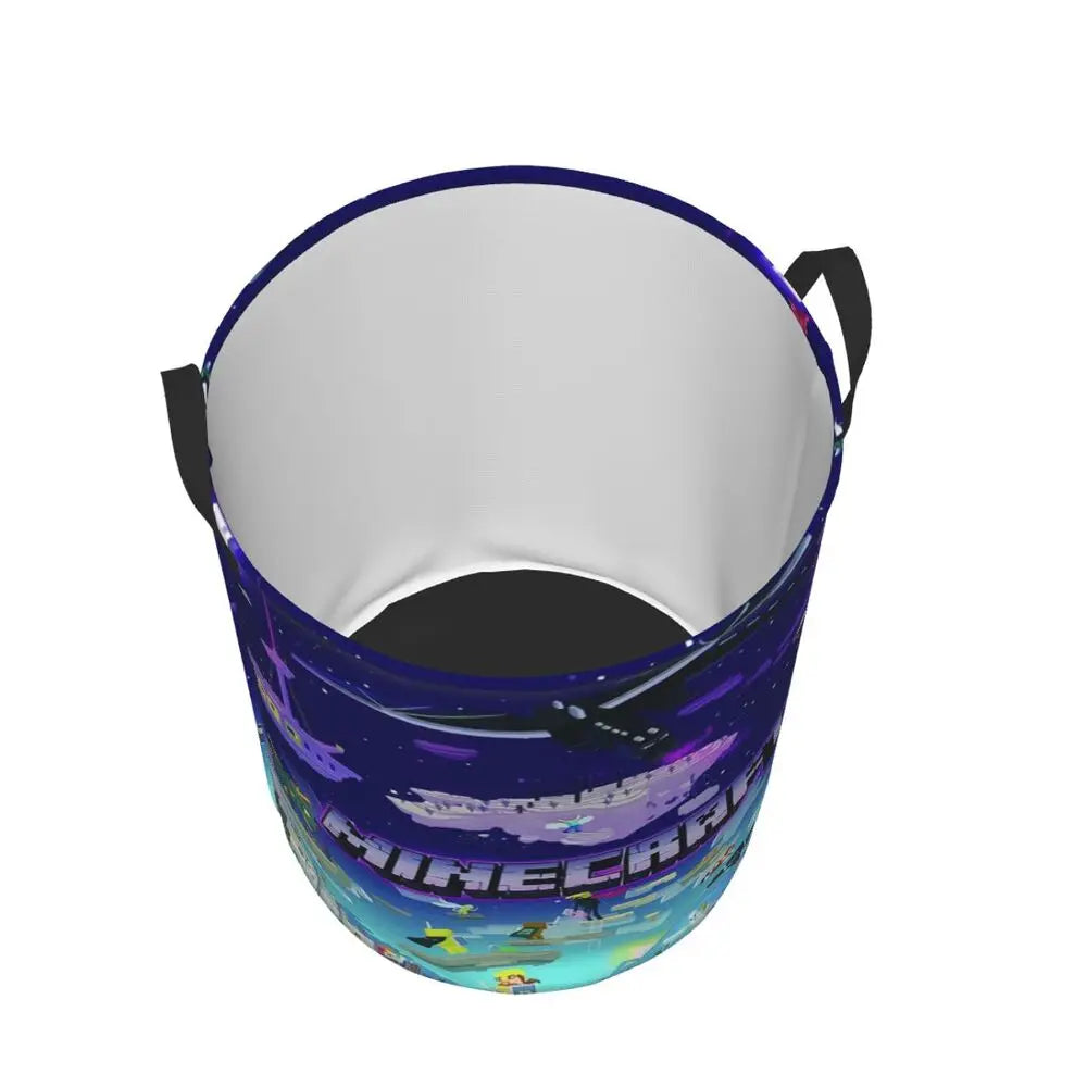 Custom Anime Game Mine C-Crafts Cartoon Laundry Hamper Large Clothes Storage Basket Toy Bin Organizer for Kids