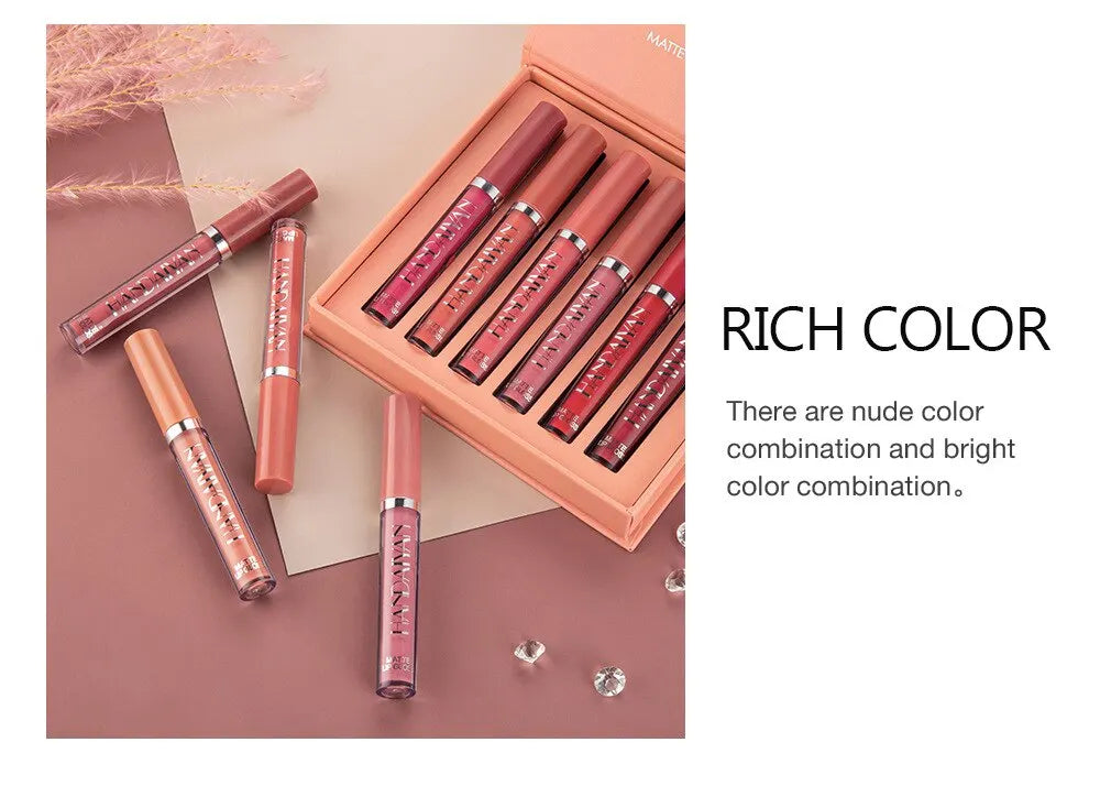 Liquid Lipstick Set Ultra Matte Velvet Waterproof Long Lasting Lip Glosses Nude Makeup Cosmetic Kit