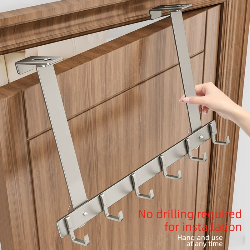 Luxury Non-Perforated Coat Hook - Heavy Duty Bathroom & Door Hanger, No Drill Wall Hook for Towels/Robes, Space-Saving Design