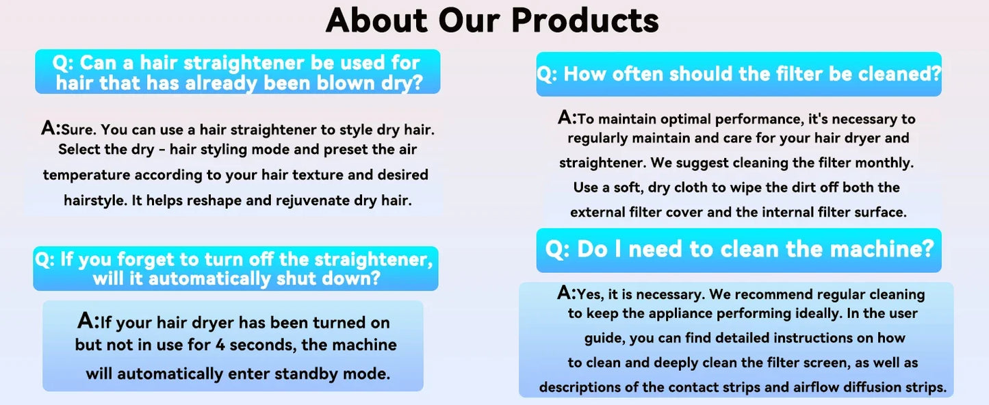 Professional 2 IN 1 Hair Straightener Hair Dryer Heat-Up Hair Flat Iron Negative Ion Iron Long-Lasting Styling Tool wet and dry