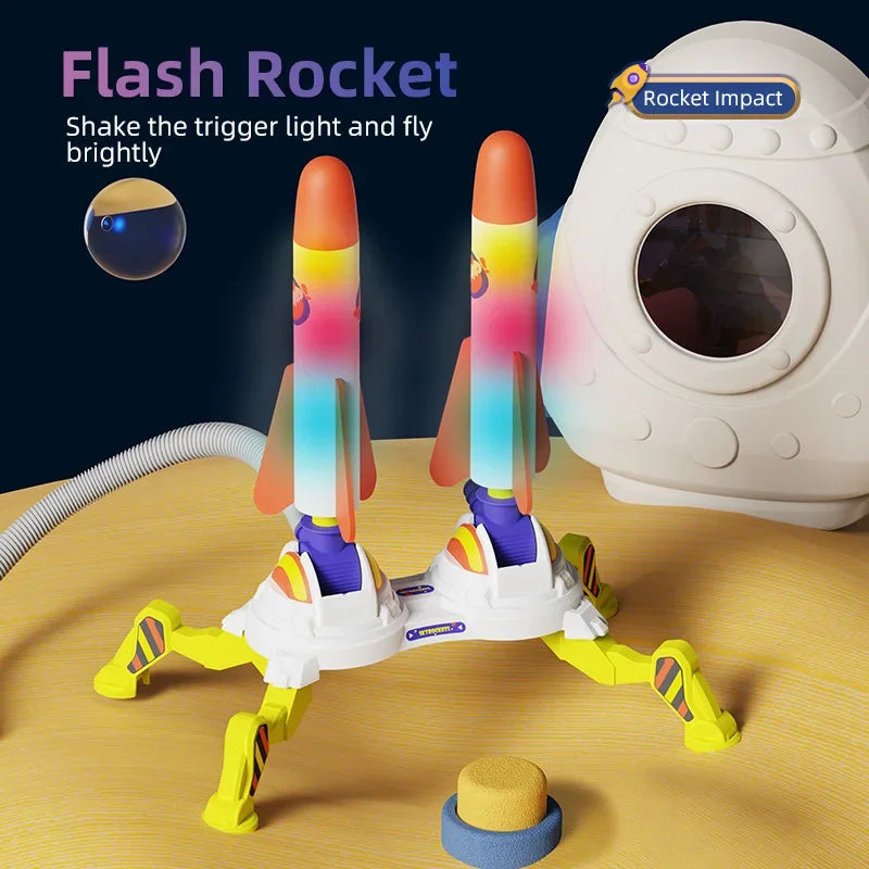 Kid Air Rocket Foot Pump Launcher Toys Sport Game Jump Stomp Outdoor Child Play Set Toy Pressed Rocket Launchers Pedal Games Toy