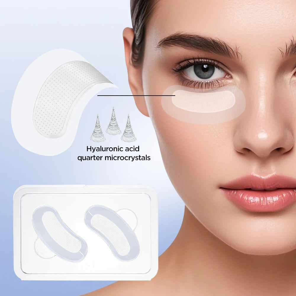 Hyaluronic Acids Microneedle Eye Patch Korean Skin Care for Moisturizing Anti-Wrinkle Aging Smooth Puffy Eye Bags Eye Mask