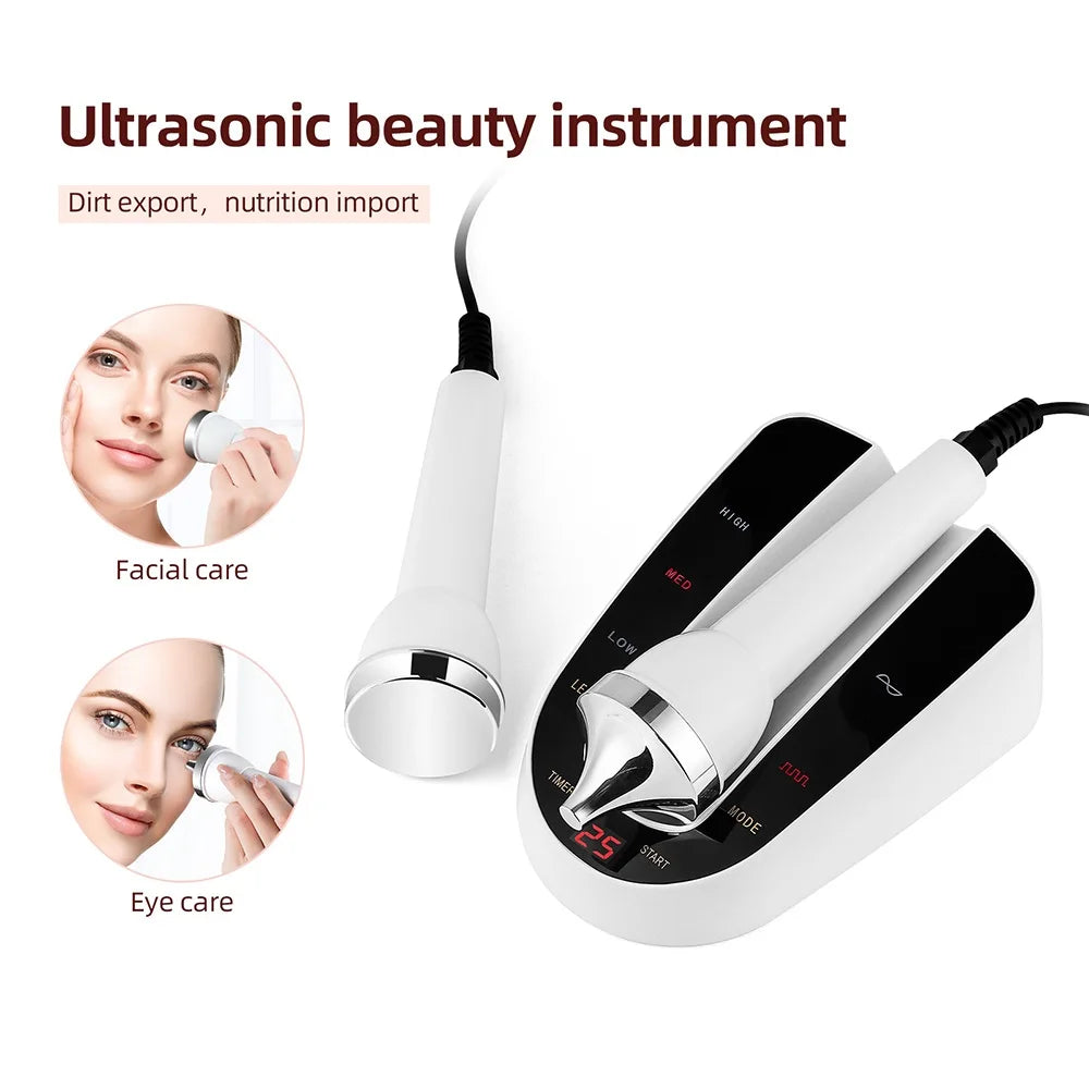 Ultrasound Skin Care Beauty Machine Skin Anti Aging High Frequency Face Eye Massager Ultrasonic Beauty Women SPA Device