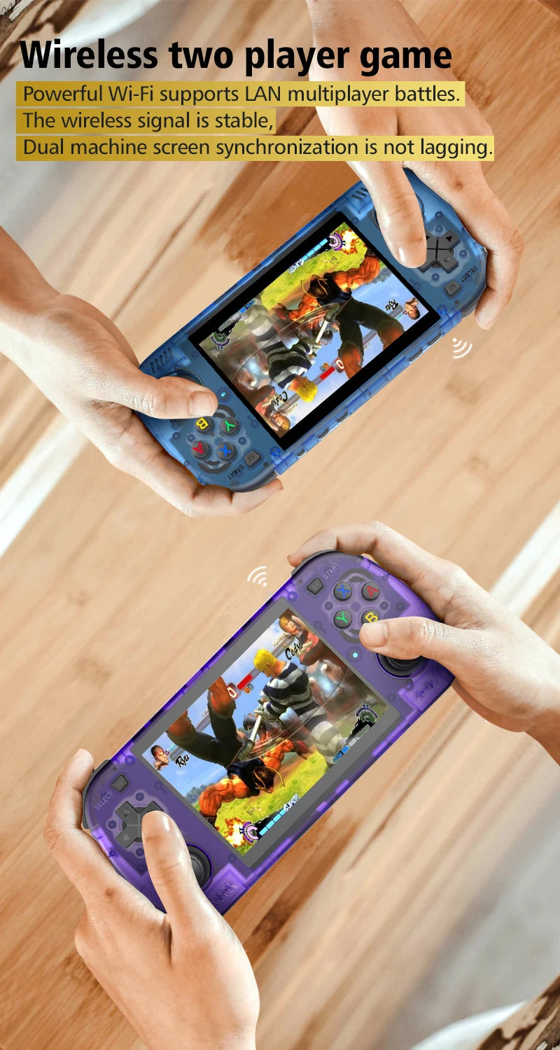 Retro Portable Gaming Console R36H PRO MAX Features a 64-bit Linux system and a 4.2-inch IPS display. This portable handheld vid