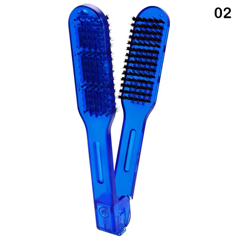 Double Sided Ceramic Hair Straightener Comb & Styling Brush Natural Wood 2 in 1 Styling Tool for Women