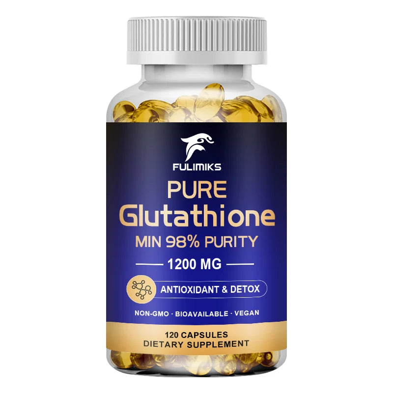 Pure Glutathione Capsules - Max Absorption, Support Overall Detoxification, Antioxidant & Anti-Aging, Liver, Skin & Immunity