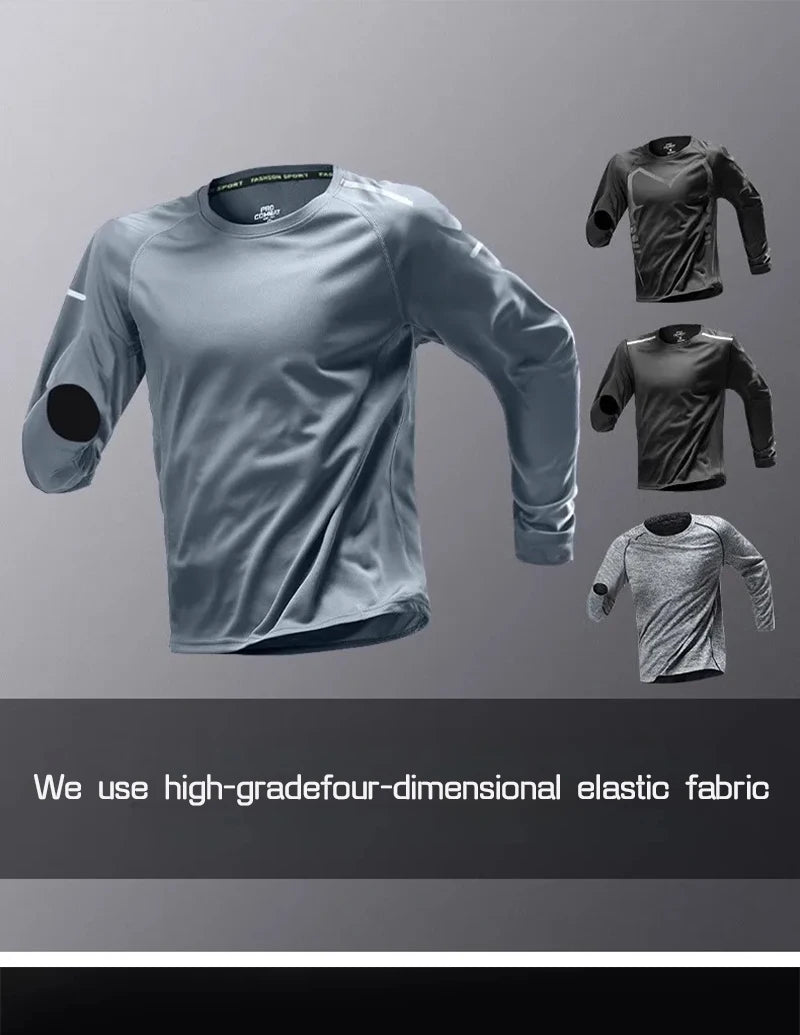 Men's Running Quick-drying Clothes Long Sleeve Running Training Fitness Morning Sports Cycling Mountaineering Men Clothes Tops