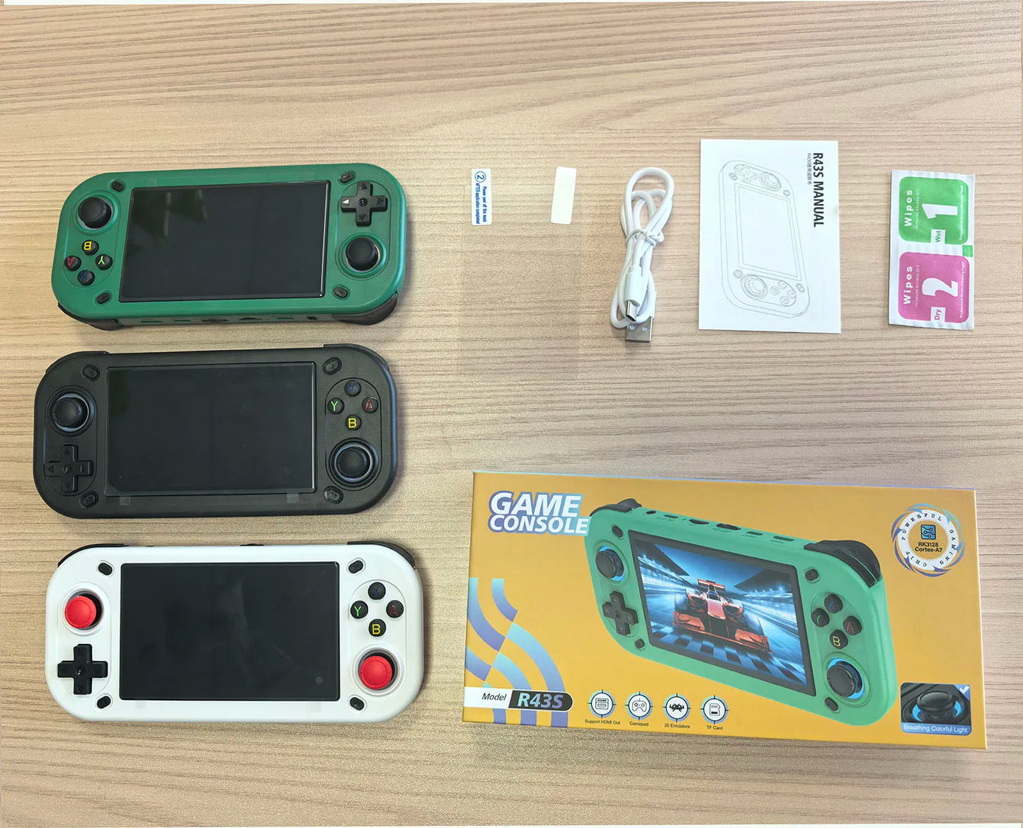 R43S Retro Handheld Video Game Console Open Source Linux System 4.3Inch IPS Screen Portable Pocket Video Player Gaming Machine