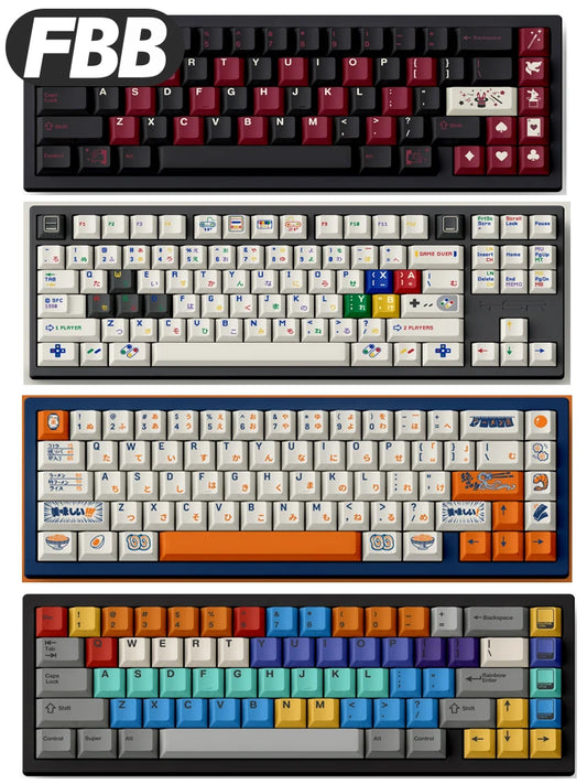 FBB Keycap PBT Personality Mechanical Keyboard Cherry Profile Yile Ramen SFC1990 Customization DIY Computer Keycaps Retro Series
