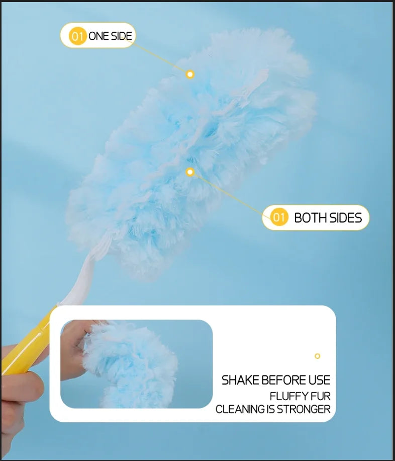 Double sided 360 ° electrostatic dust duster is used for large-scale cleaning of dust, spider webs, and disposable dust collecto