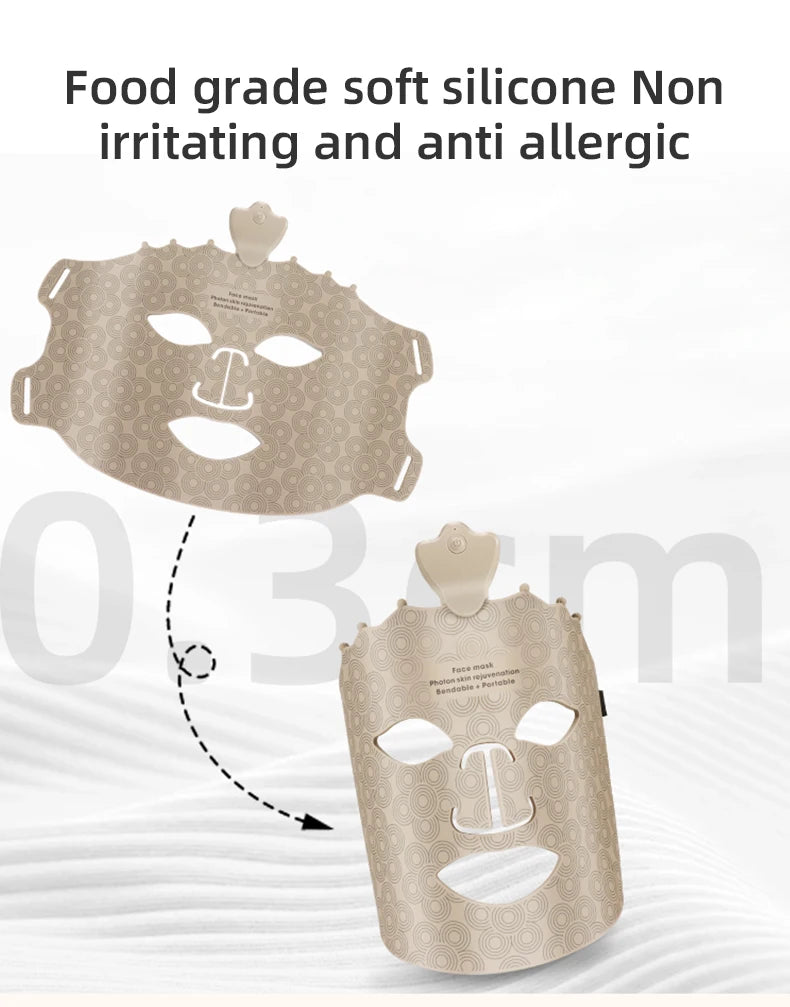 LED Photon Beauty Infrared Mask Instrument USB Electronic Mask Rejuvenation Lightens Fine Lines Brighten Skin Tone Repair Skin