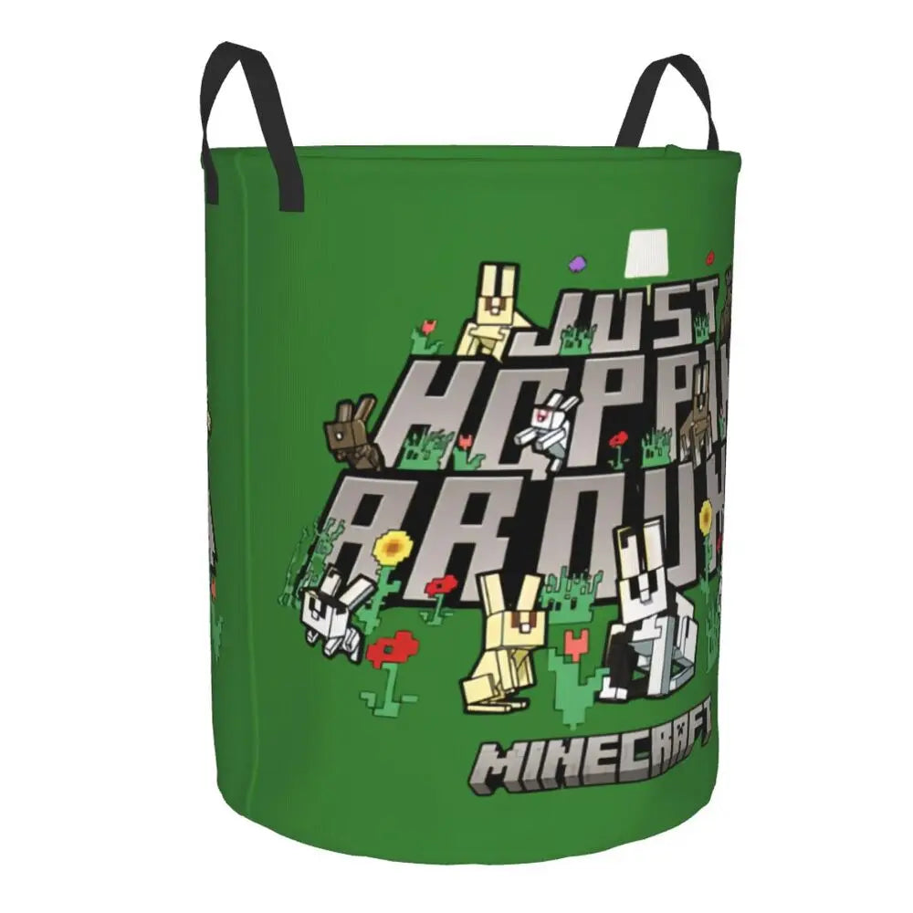 Custom Anime Game Mine C-Crafts Cartoon Laundry Hamper Large Clothes Storage Basket Toy Bin Organizer for Kids