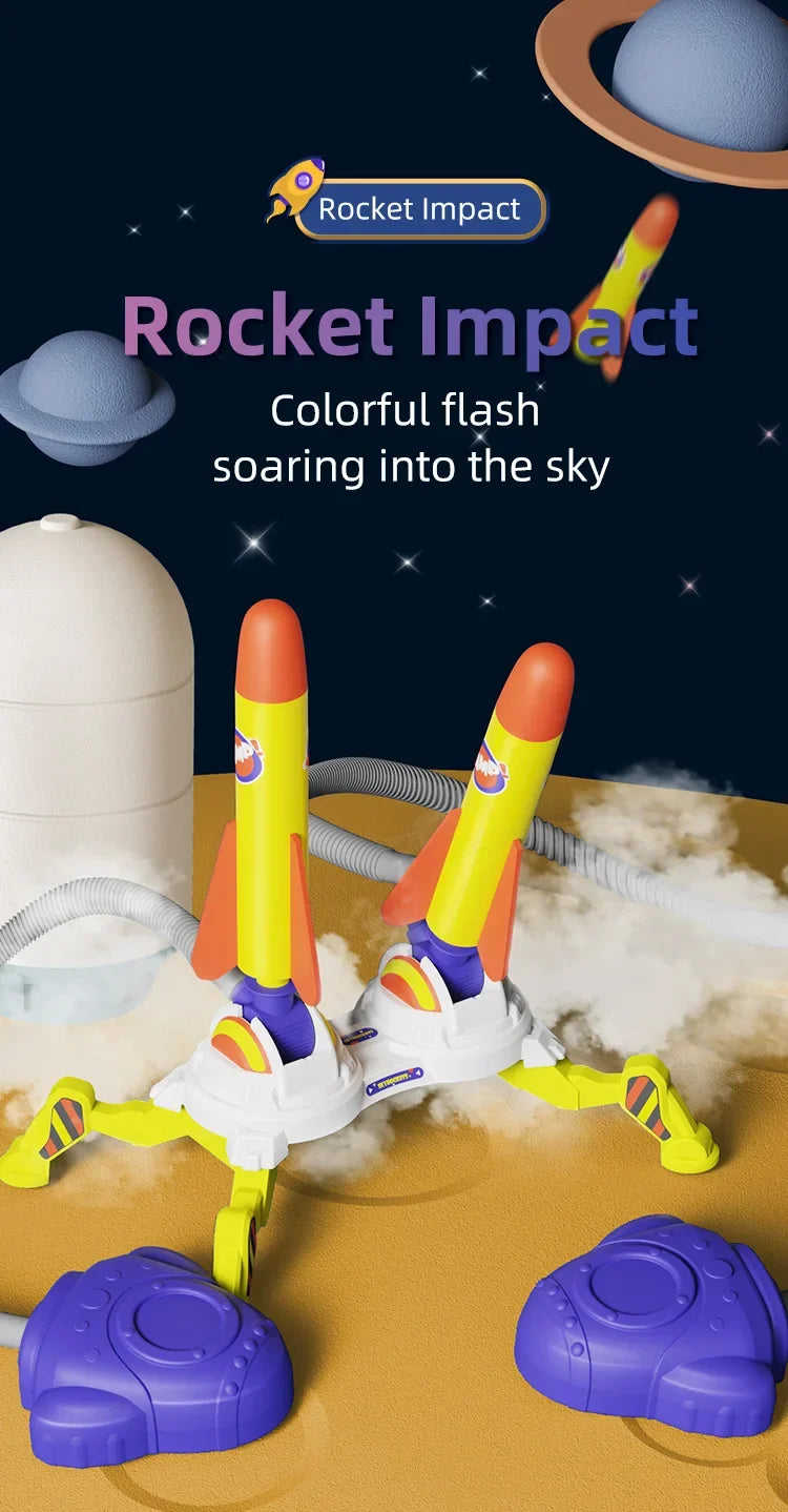 Kid Air Rocket Foot Pump Launcher Toys Sport Game Jump Stomp Outdoor Child Play Set Toy Pressed Rocket Launchers Pedal Games Toy