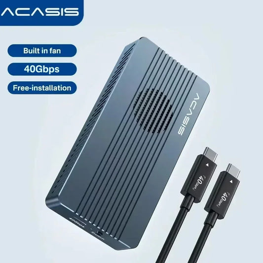 Acasis 40Gbps USB 4 M.2 NVMe SSD Enclosure With Cooling Fan Compatible with TB3/4 USB 3.2 Gen 2 JHL7440 for Macbook iPad Pro