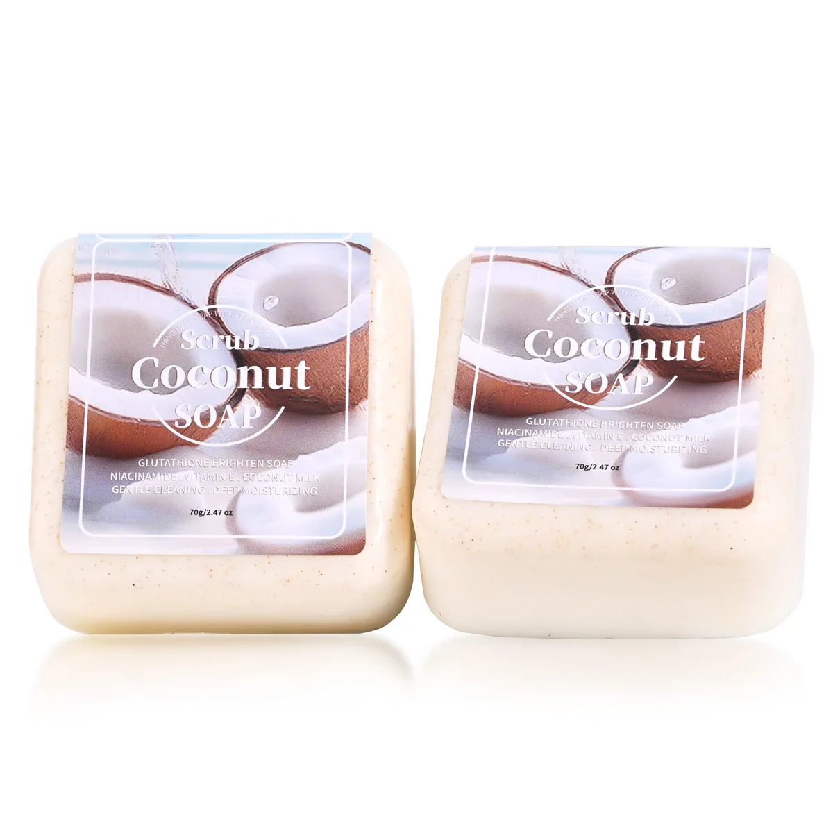 Coconut Glutathione Natural Plant Oil Whitening Cleansing Soap, Portable Travel Business Trip Hotel Cleansing and Bathing Essential Oil Soap Handmade Soap