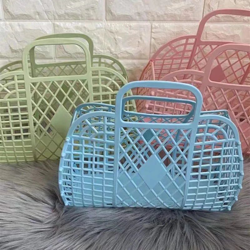 Large Bathroom Laundry Basket,Foldable Mesh,Portable Plastic Bathroom Laundry Basket,Assemble the Wash Basket,Reusable Shopping