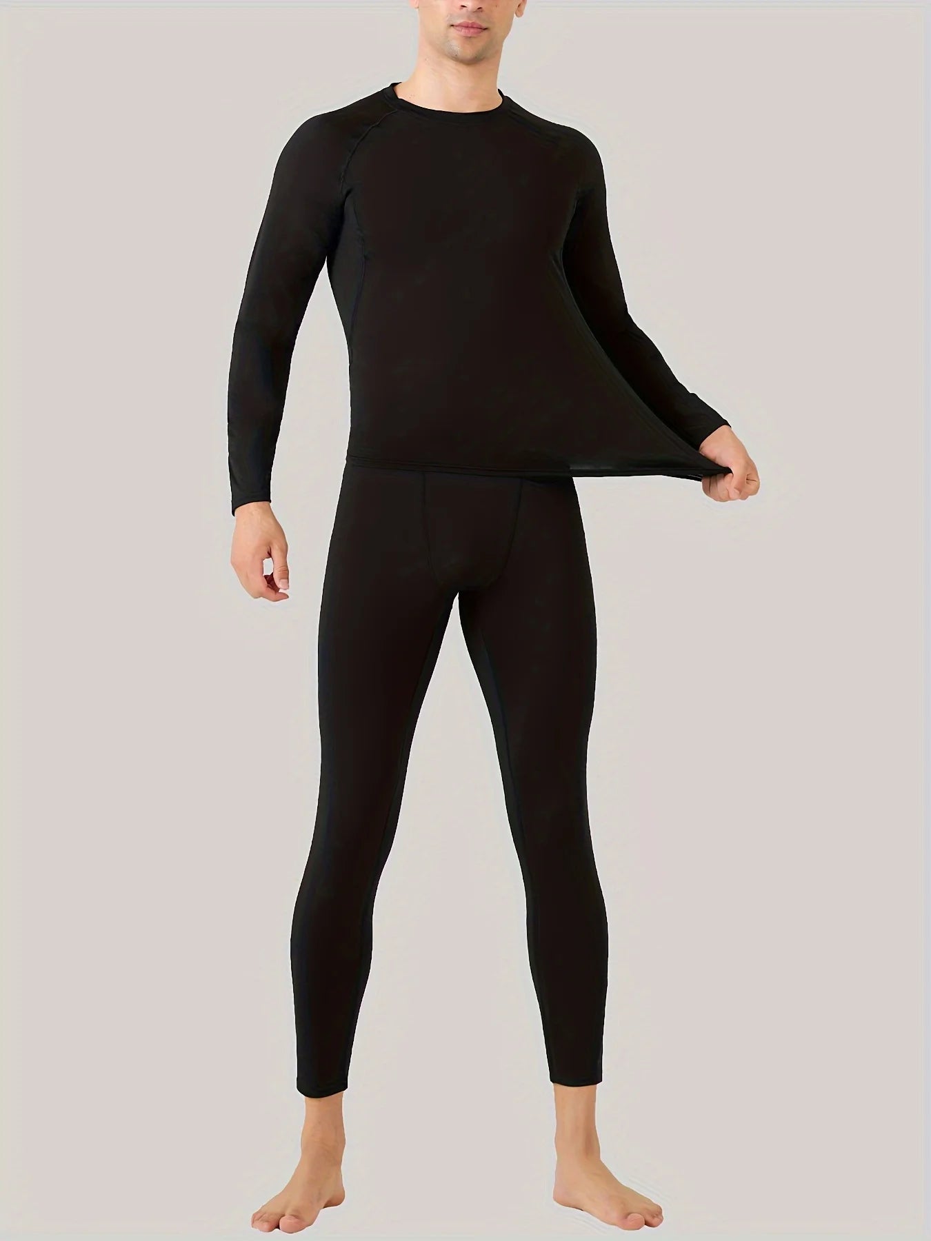 Men's thermal underwear pantsuit, outdoor running, cycling and skiing equipment, sports and fitness wear casual clothes
