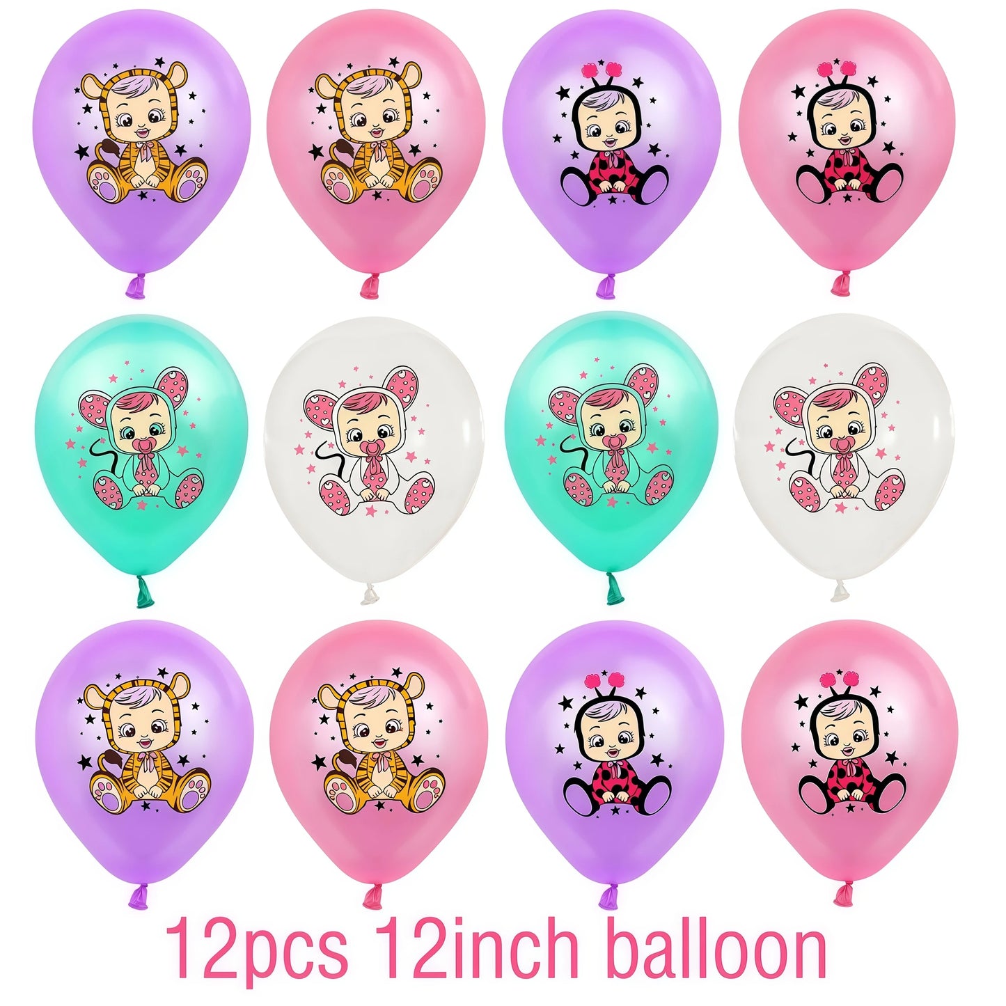 Cry Babiesed Birthday Party Decoration Tableware Cups Plates Balloons Cake Topper Tablecloth Backdrop Baby Shower Party Supplies