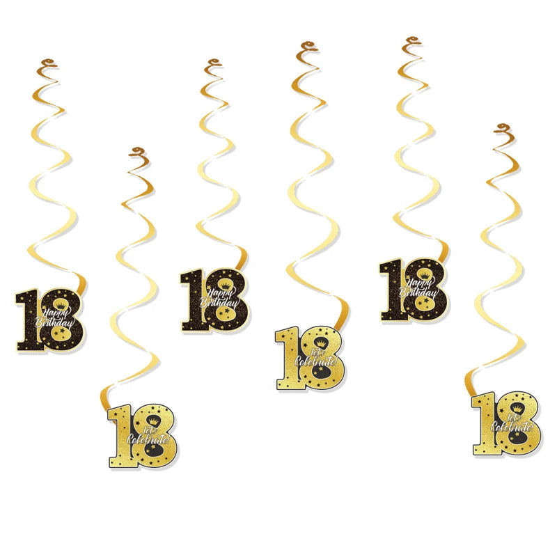 18th Birthday Party Decorations Black Plates Tableware Napkins For Kid Boys Girls Happy Birthday 18th Birthday Balloons Supplies