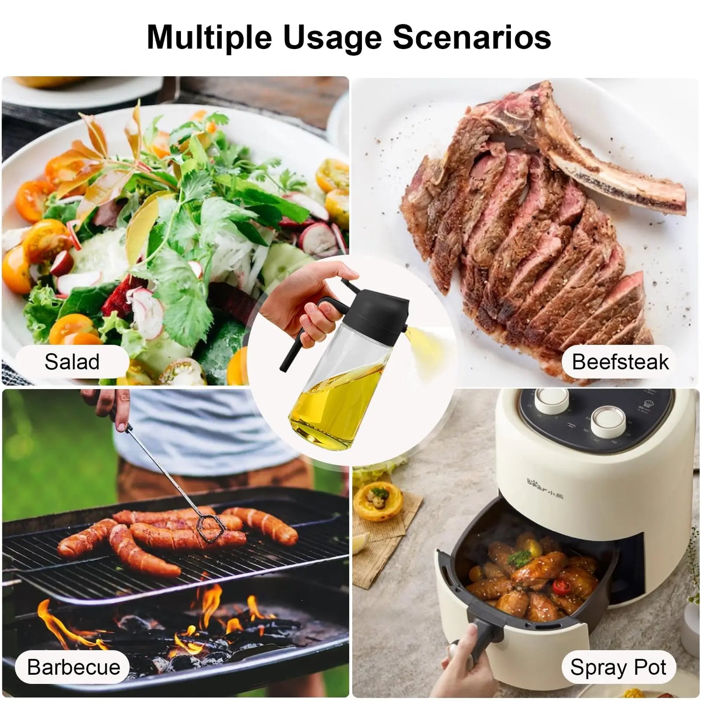 200/300/500ML Pneumatic Spray Bottle Fitness Barbecue Spray Oil Dispenser Kitchen Oil Spray Bottle Cooking Olive Oil Sprayer