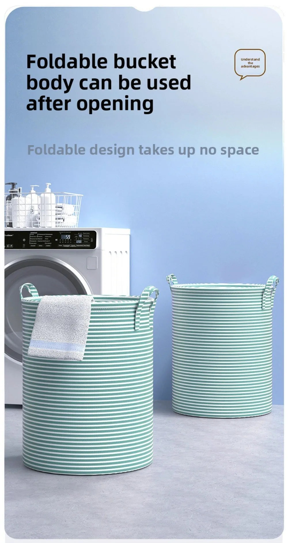 Foldable Laundry Basket Cotton and Linen Large Capacity Storage Bag Dirty Clothes Household Sundries Children Toys Organizers