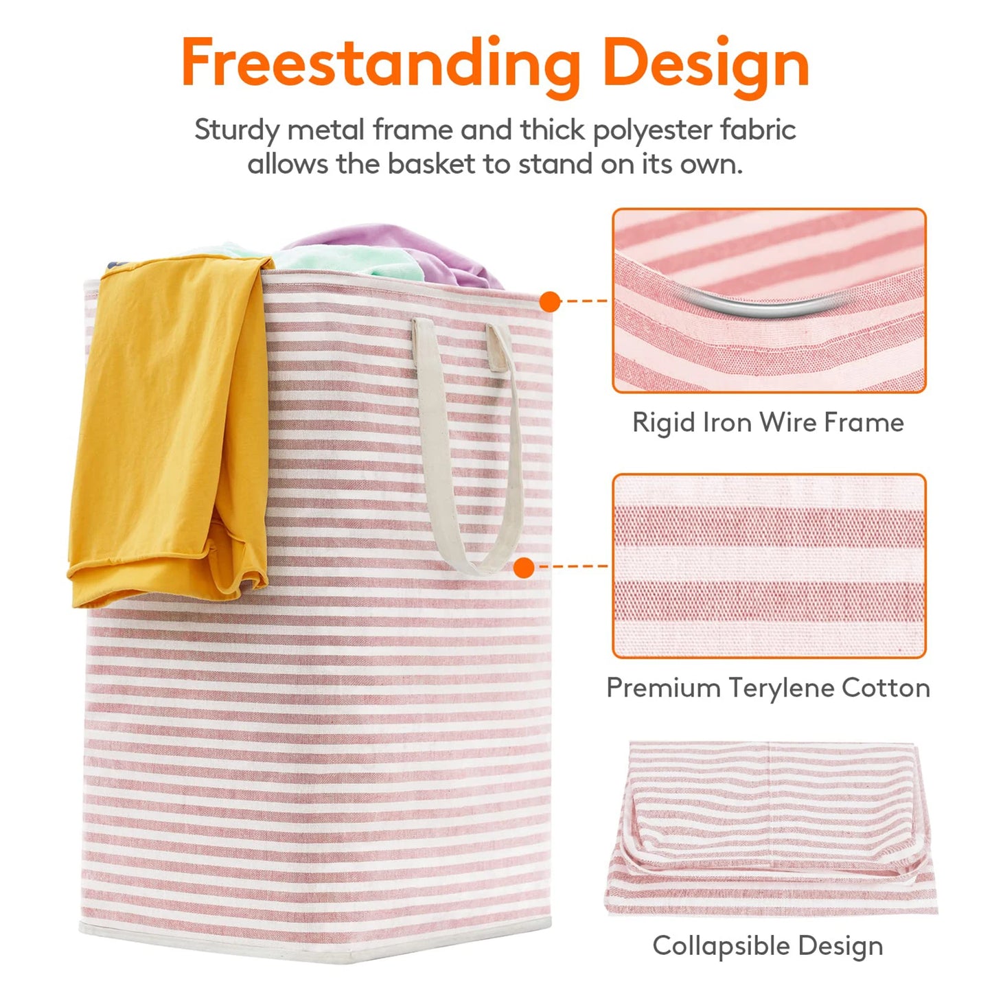 75L Large Collapsible Laundry Baskets with Handle Household Clothes Storage Basket Dirty Laundry Toys Storage Organization