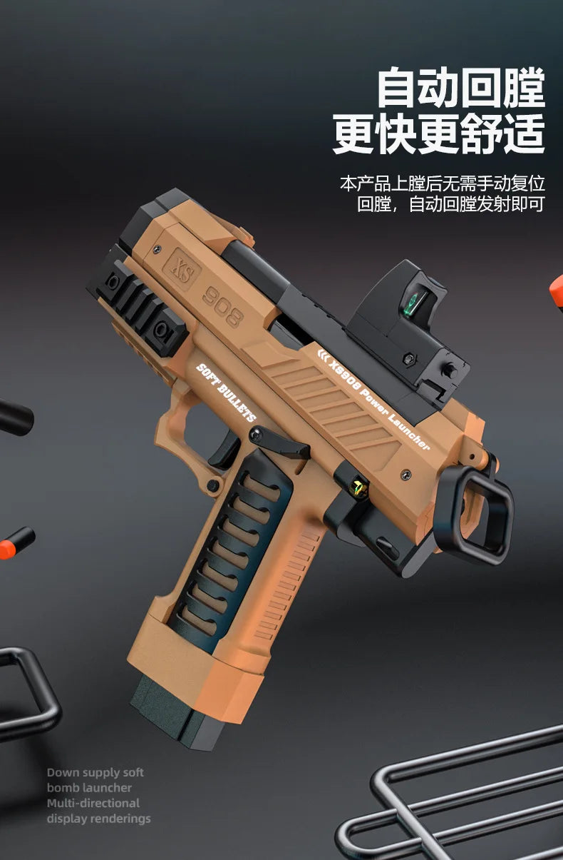 Raptor Launcher Shell Soft Bullet Gun Toy Gun Outdoor Chicken Pistol Model Can Be Hung Manually Loaded Christmas Gift 2025