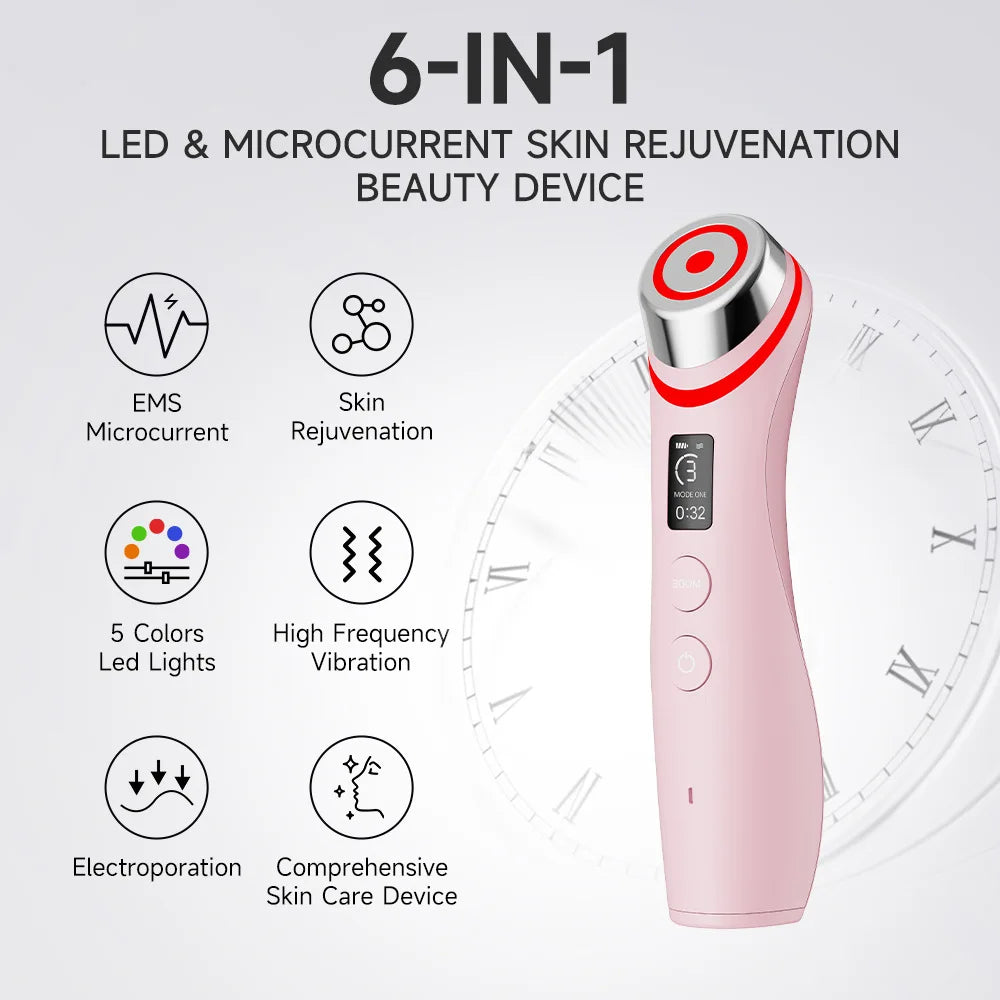 UBilli Booster Pro Led Facial Light Therapy 5 Colors Eye Beauty Wand Red Light Eye Massager for Skincare Rejuvenation Tool