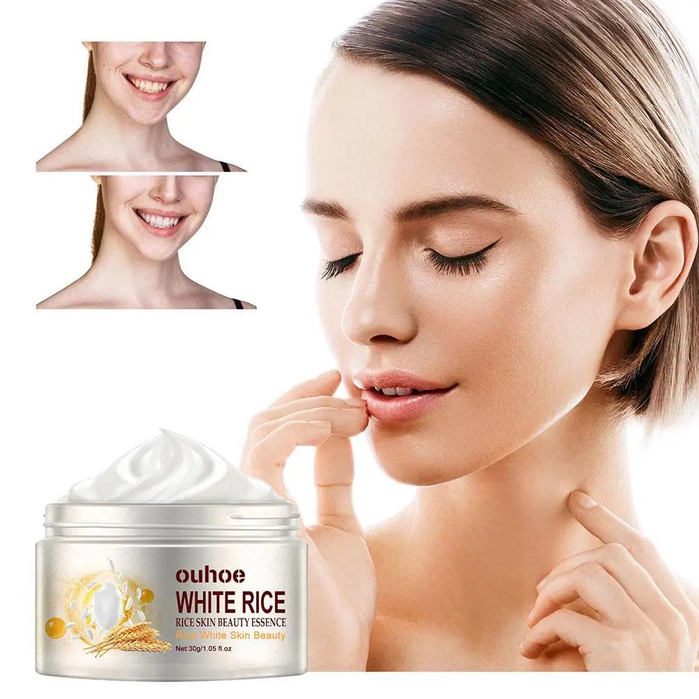 1/2/3PCs Rice Cream For Face White Rice Essence Brightening Moisturizing Cream Lightweight Moisturizer Face Cream Smooth Lines