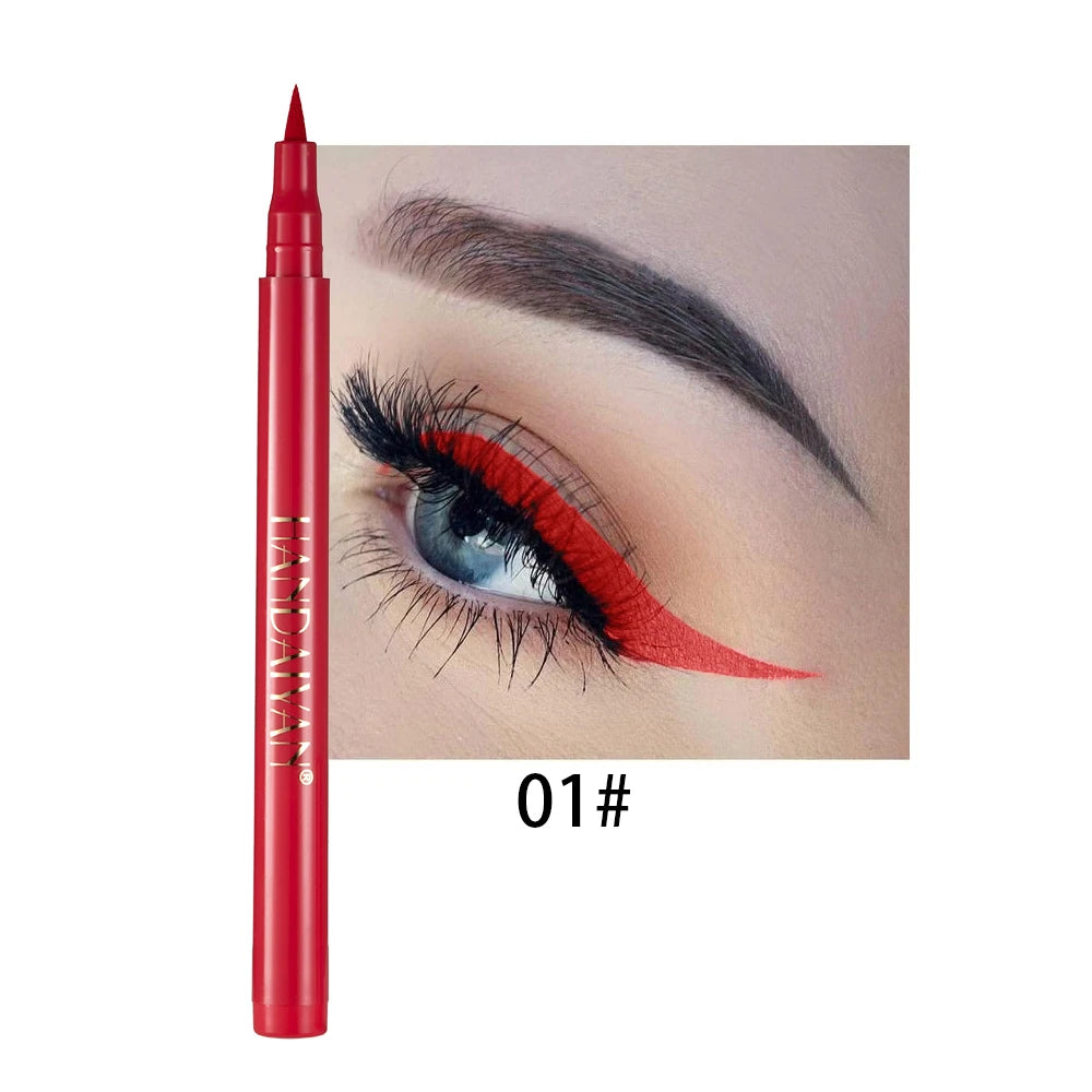 Waterproof Rainbow Matte Colorful Liquid Eye Liner Pencil White Pink Color Eyeliner Pen Makeup Make Up Long-Lasting Cosmetics